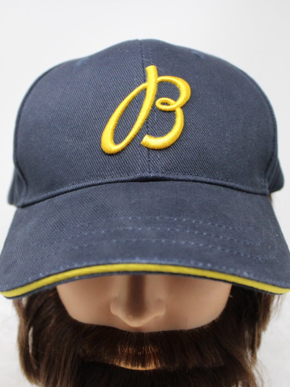 Breitling Hat Adult OSFA Adjustable Blue Leather Strapback Organic Cotton Cap